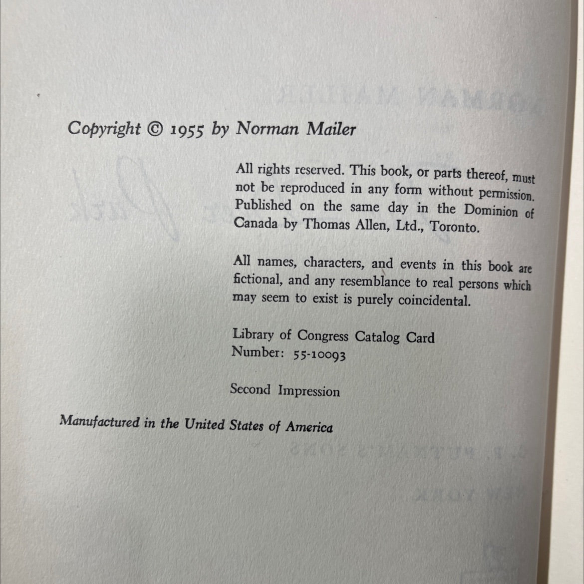 and the dead horse park book, by norman mailer, 1955 Hardcover image 3