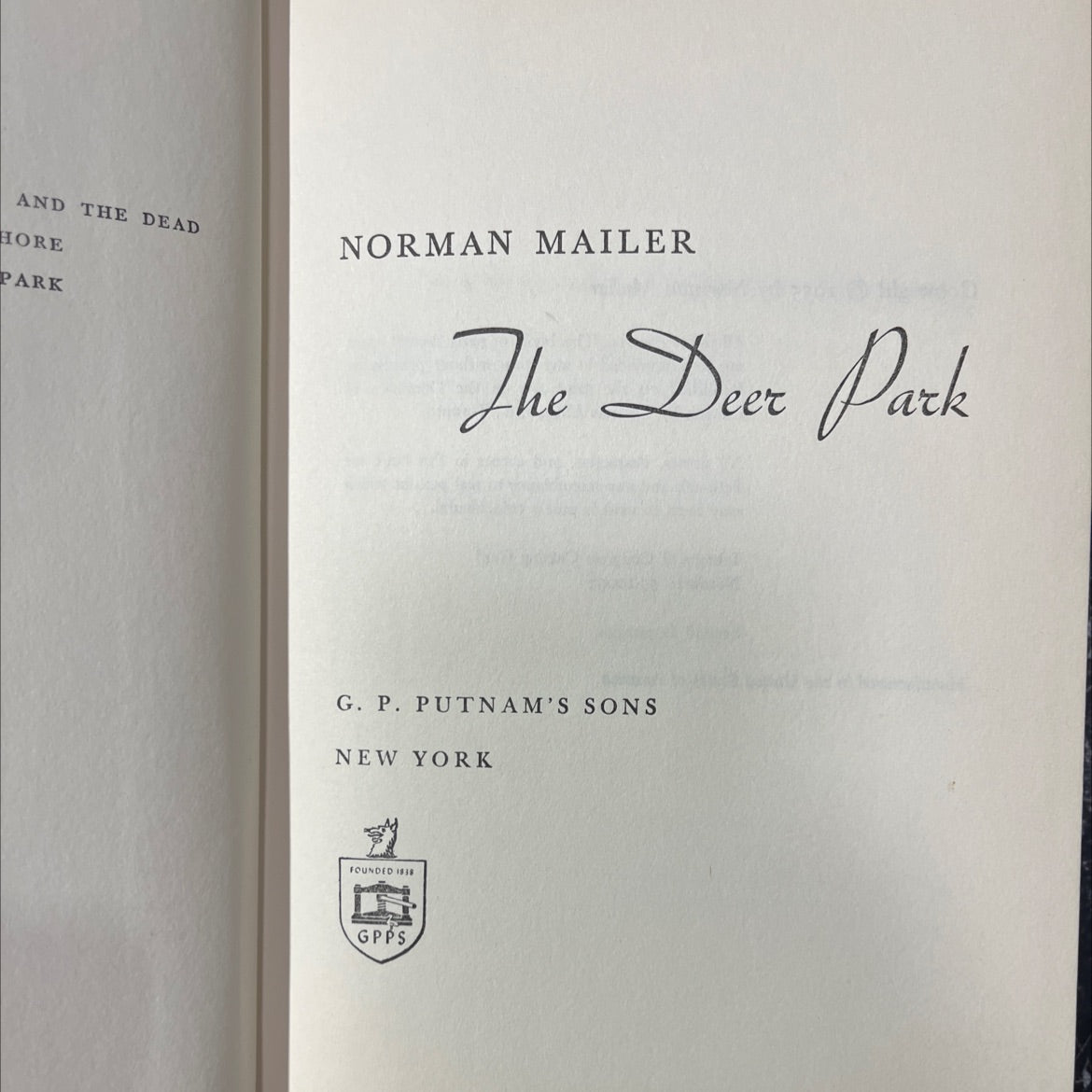 and the dead horse park book, by norman mailer, 1955 Hardcover image 2