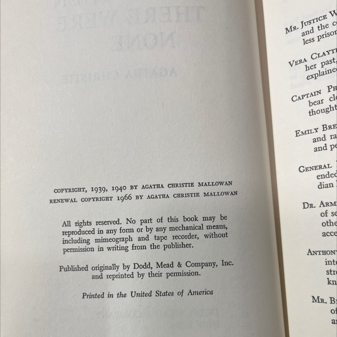 and then there were none book, by agatha christie, 1966 Hardcover image 3