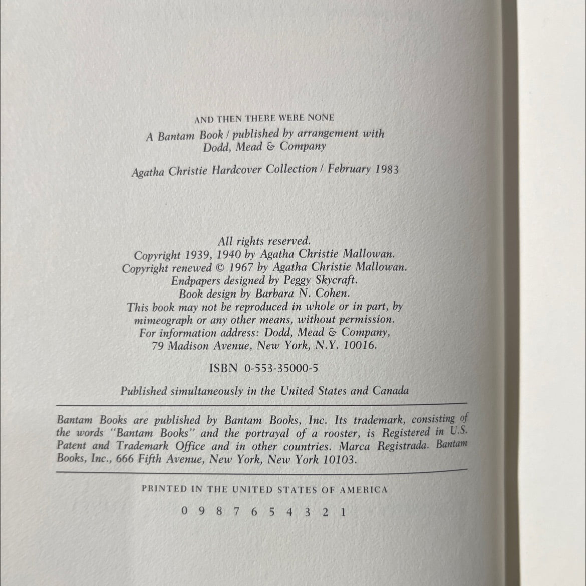 and then there were none book, by agatha christie, 1967 Hardcover image 3