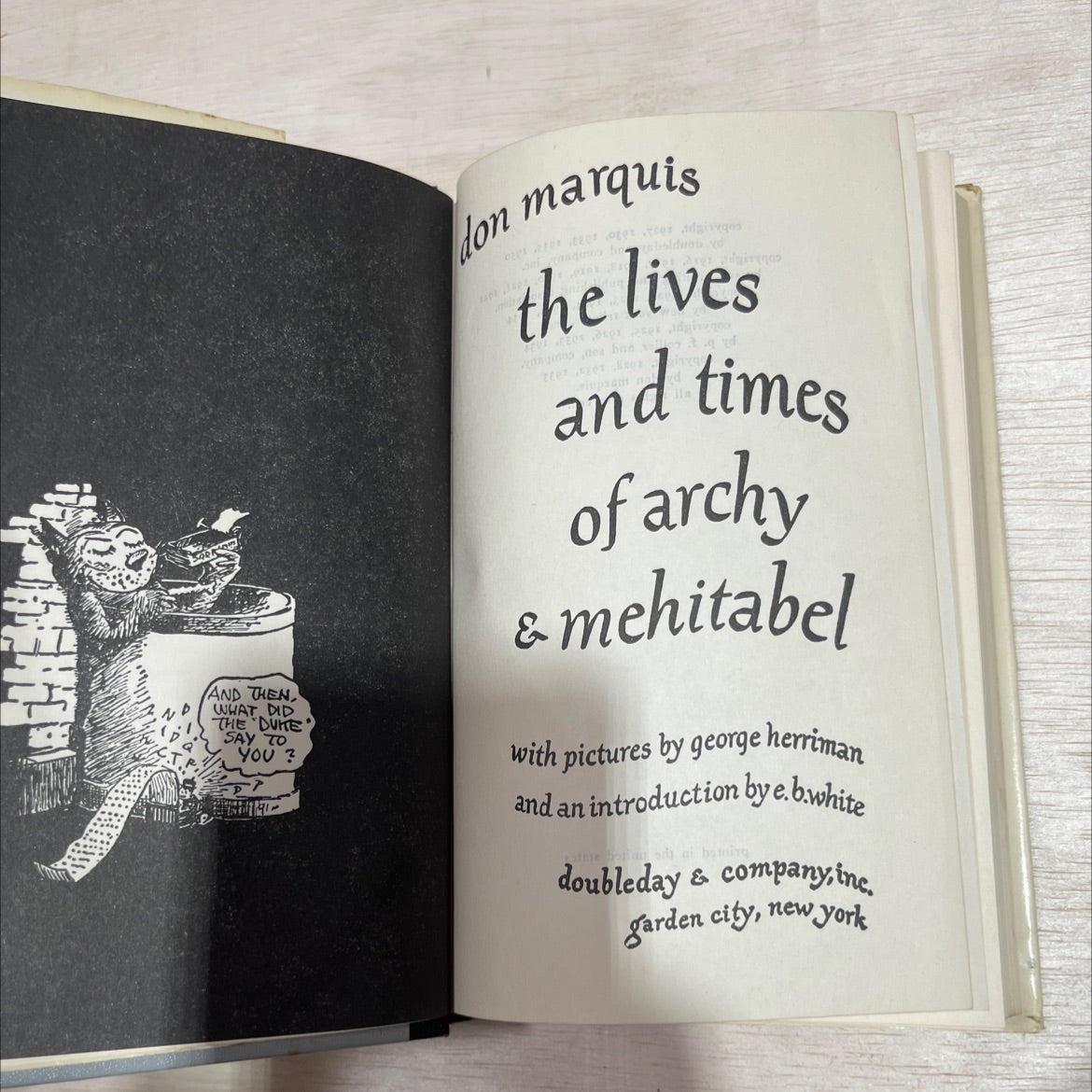 and then what did the duke say to you? book, by don marquis, 1950 Hardcover image 2