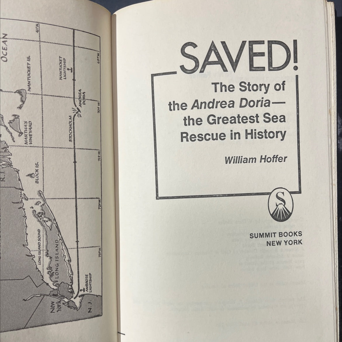 andrea doria: the story of the greatest sea rescue in history book, by william hoffer, 1979 Hardcover image 2