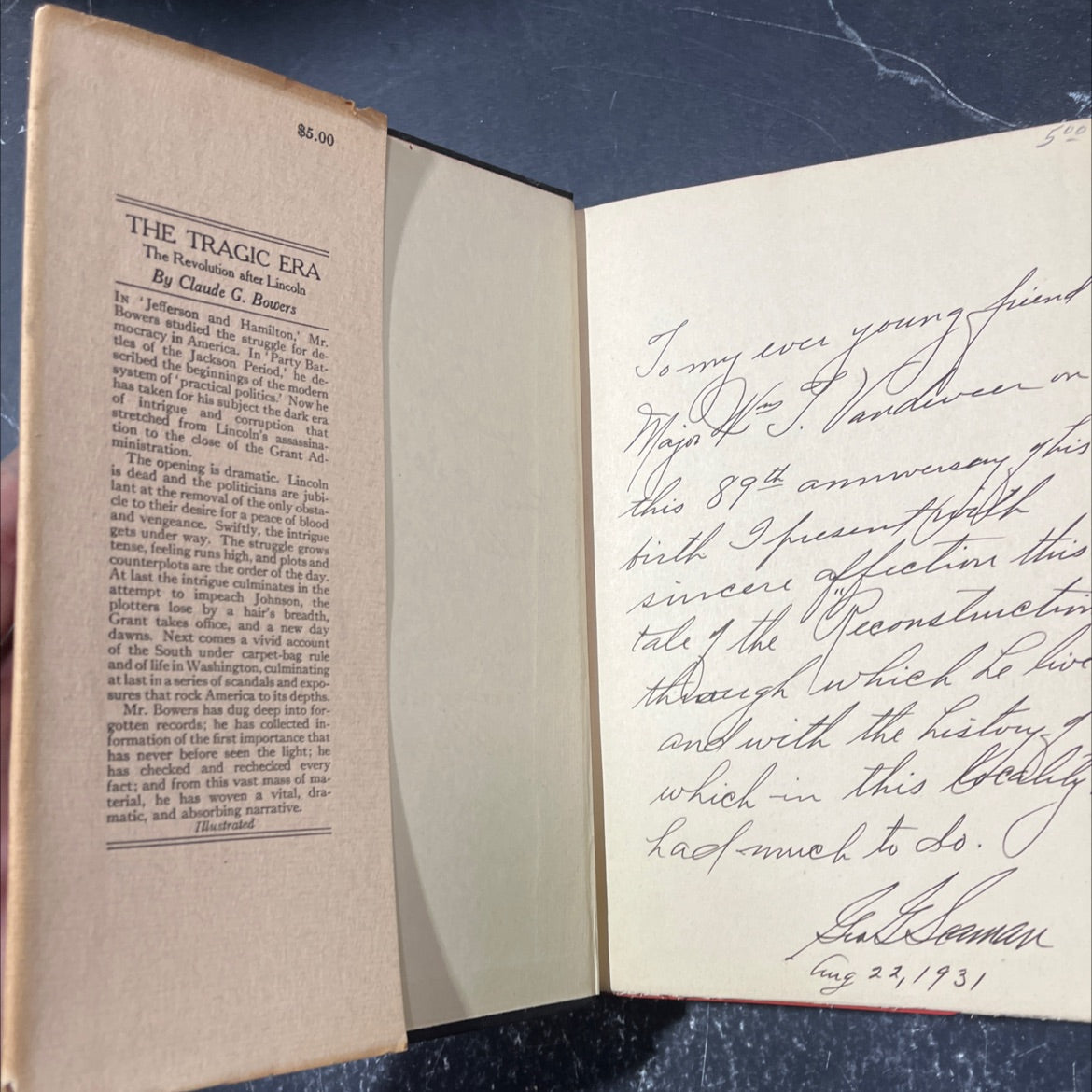 andrew johnson the tragic era the revolution after lincoln book, by claude g. bowers, 1929 Hardcover image 4
