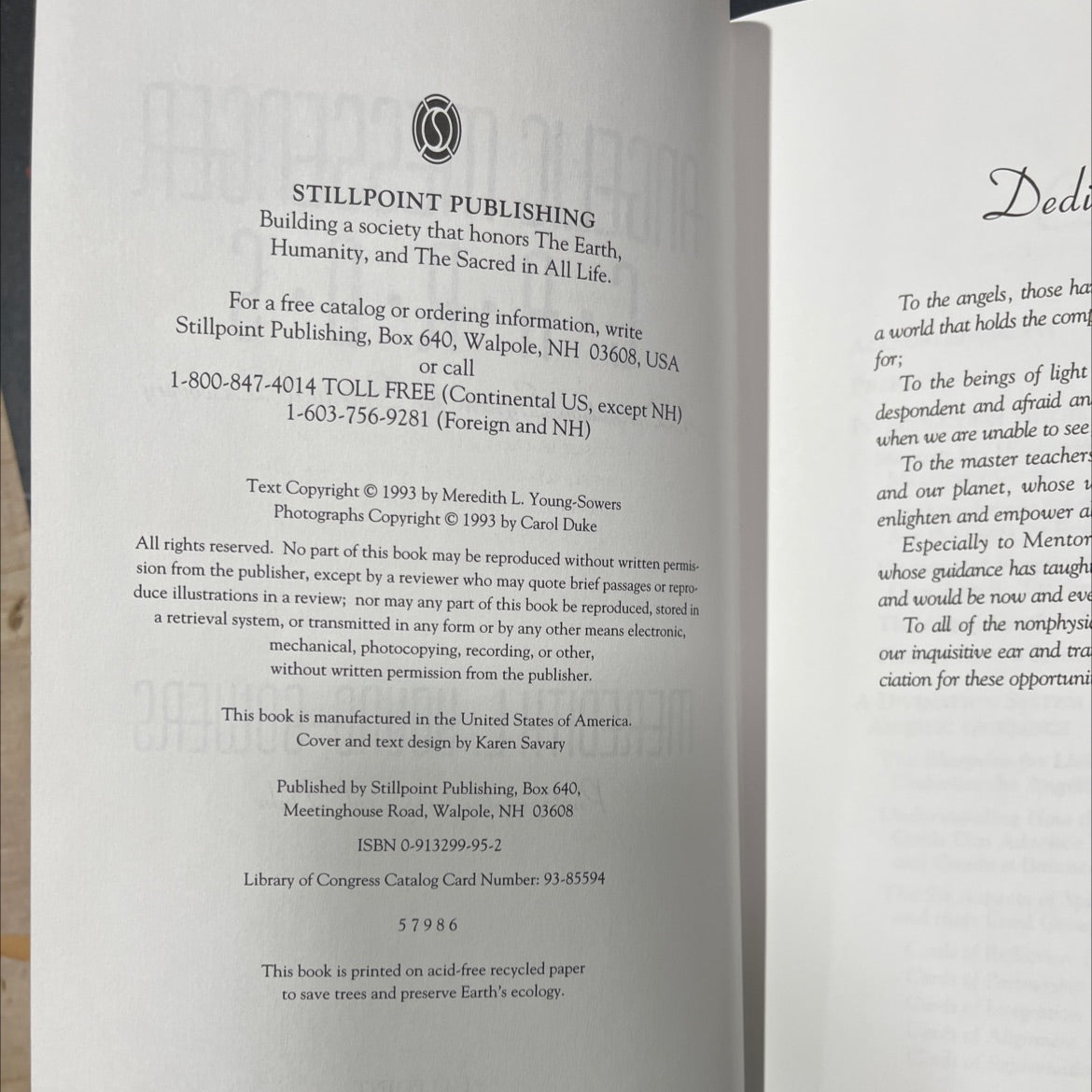 angelic messenger c·a·r·d·s a divination system for spiritual discovery book, by meredith l. young-sowers, 1993 image 3