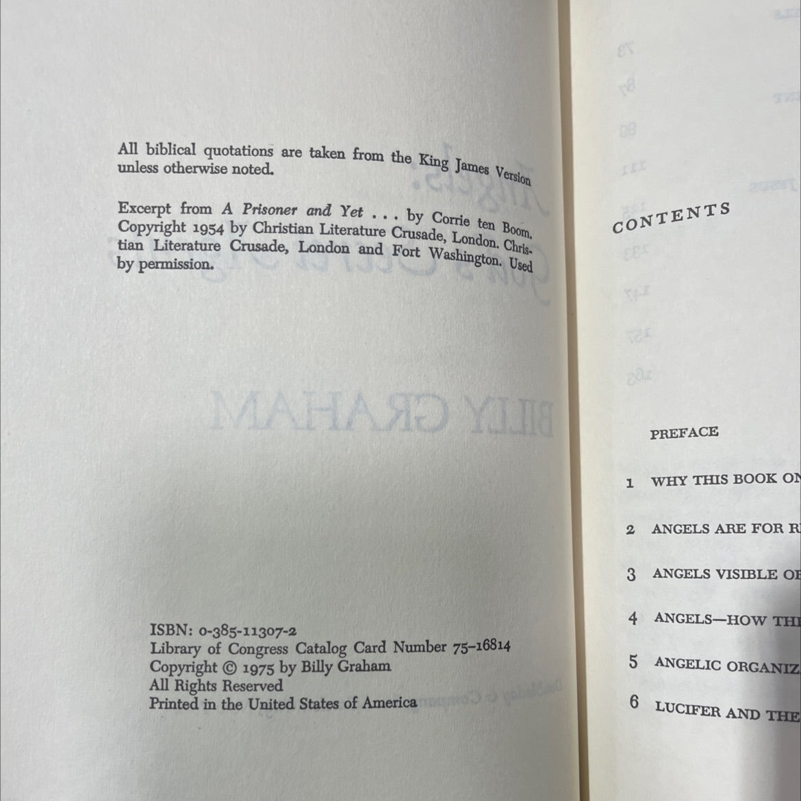 angels: god's secret agents book, by billy graham, 1975 Hardcover image 3