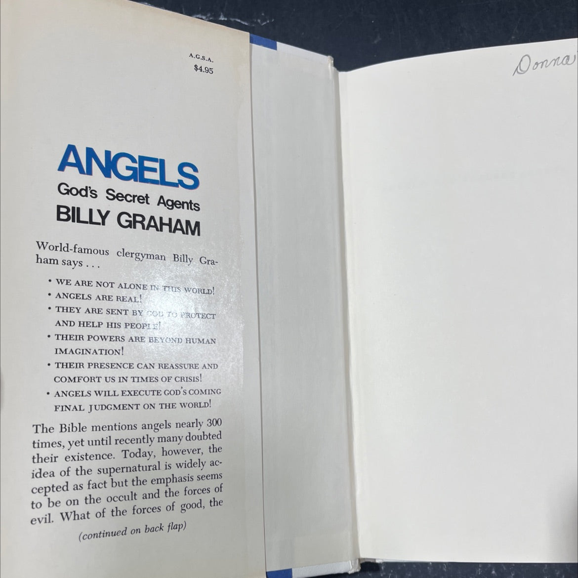 angels: god's secret agents book, by billy graham, 1975 Hardcover image 4