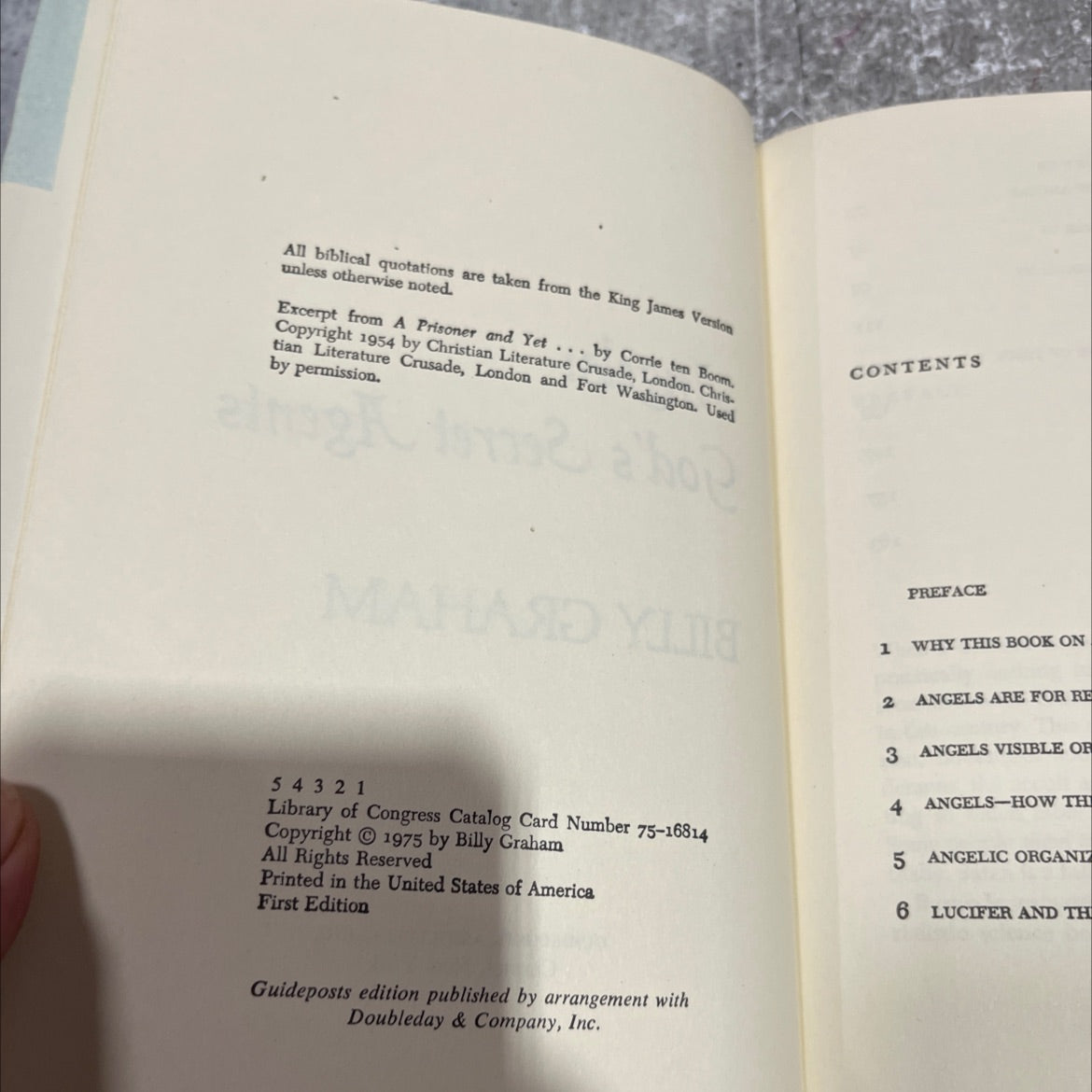 angels: god's secret agents book, by billy graham, 1975 Hardcover image 3
