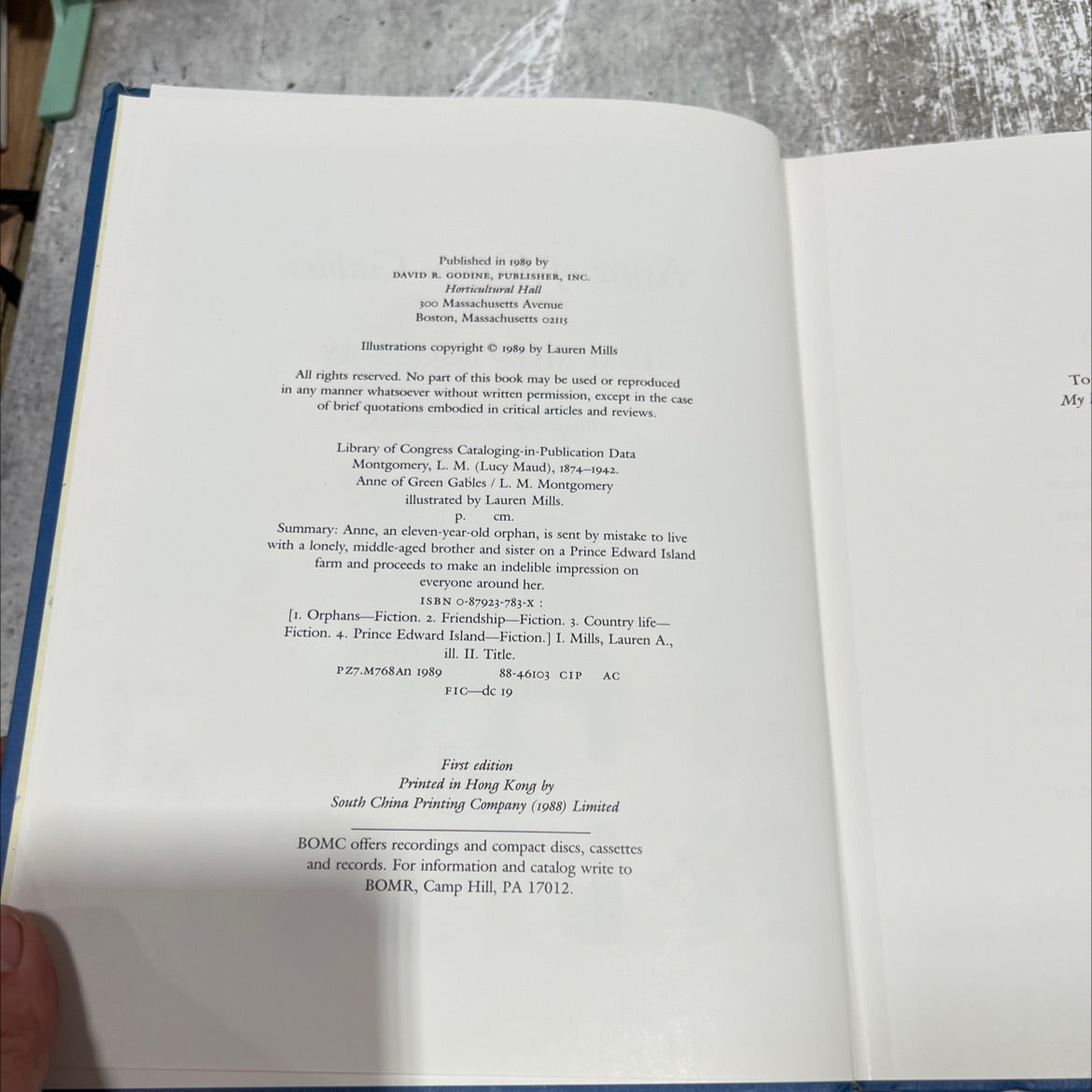 anne of green gables book, by l. m. montgomery, 1989 Hardcover image 3