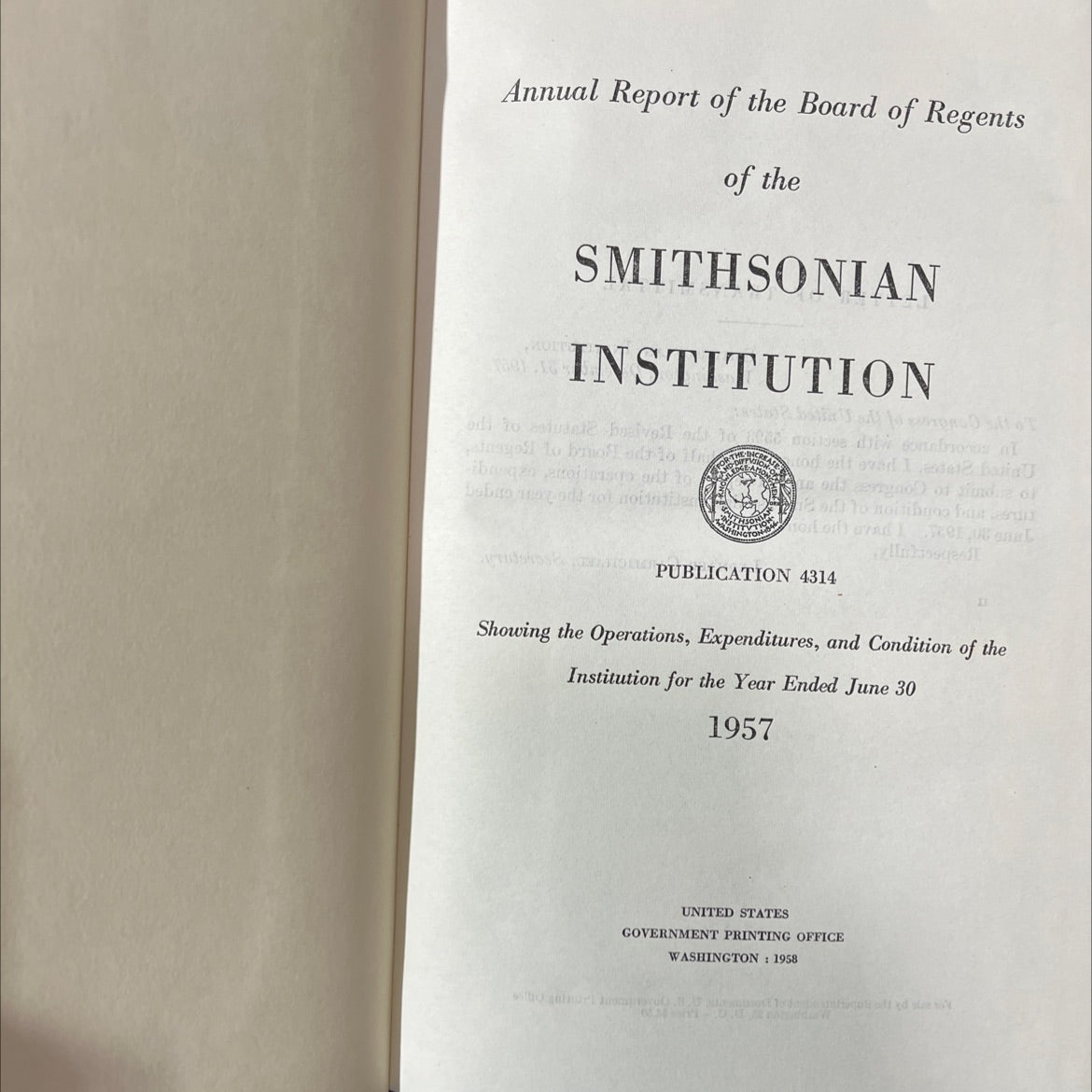 annual report of the board of regents of the smithsonian institution book, by unknown, 1958 Hardcover image 2