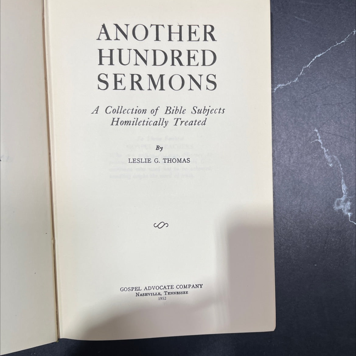 another hundred sermons a collection of bible subjects homiletically treated book, by leslie g. thomas, 1952 Hardcover image 2