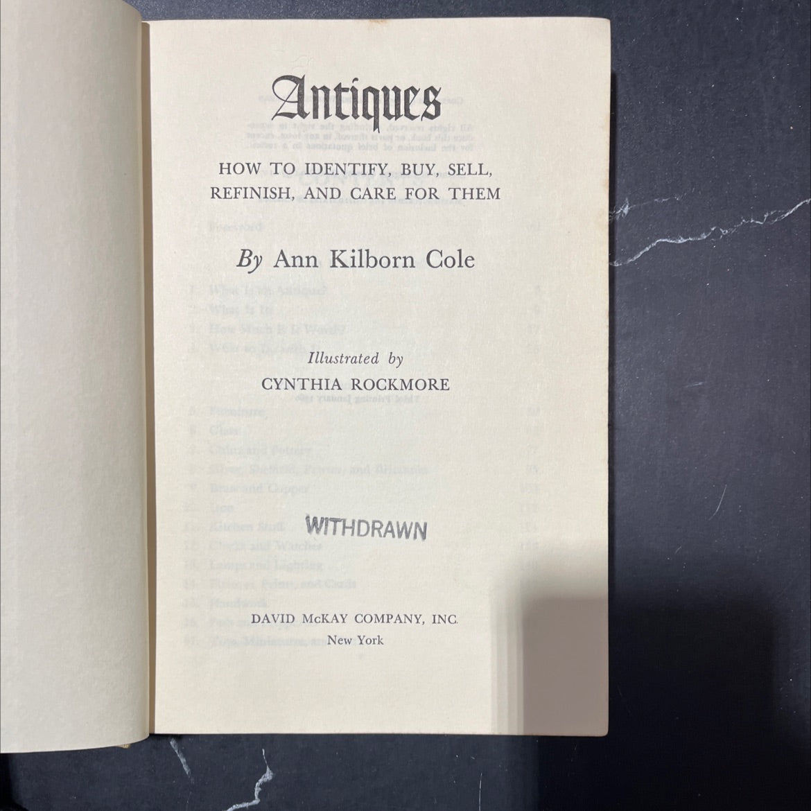 antiques and how to identify, buy, sell, refinish, and care for them book, by ann kilborn cole, 1960 Hardcover image 2