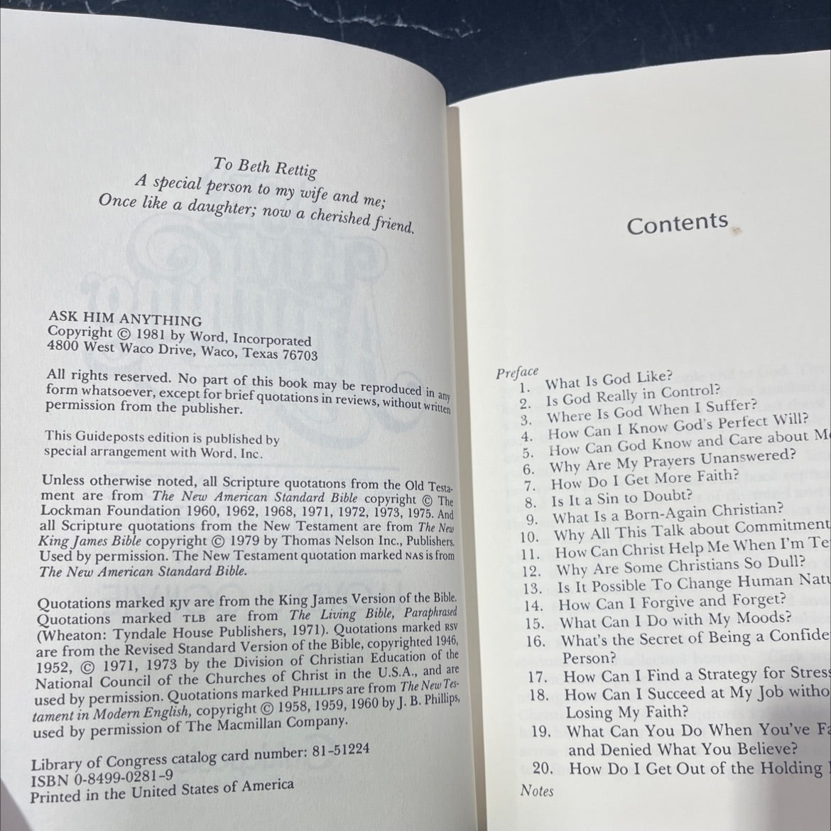 anything god can handle your hardest questions book, by lloyd j. ogilvie, 1981 Hardcover image 3