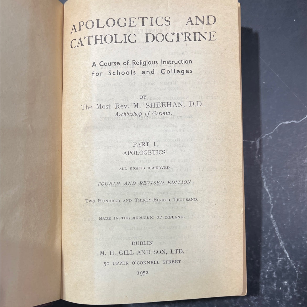 apologetics and catholic doctrine a course of religious instruction for schools and colleges book, by The Most Rev. M. image 2