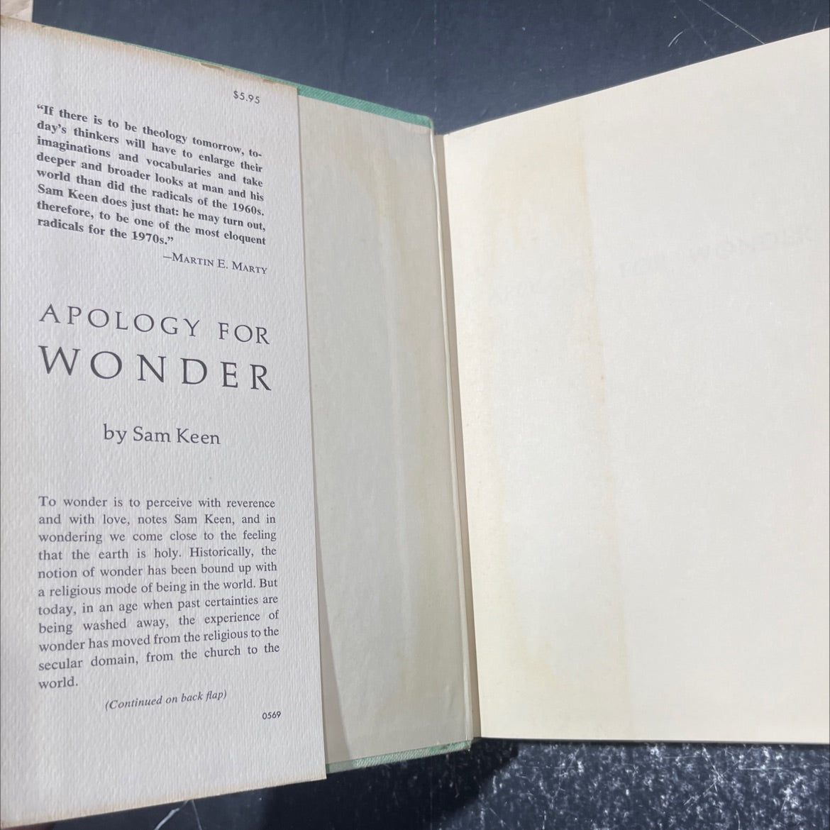 apology for wonder book, by Sam Keen, 1969 Hardcover image 4