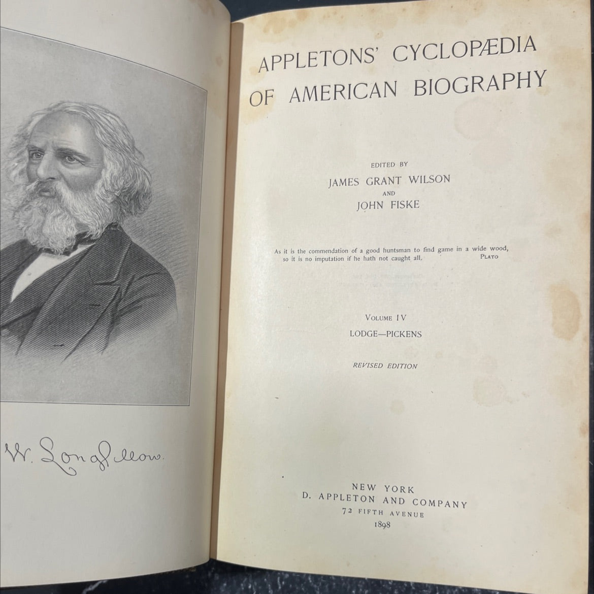 appletons cyclopædia of american biography volume iv book, by james grant wilson and john fiske, 1898 Hardcover image 2