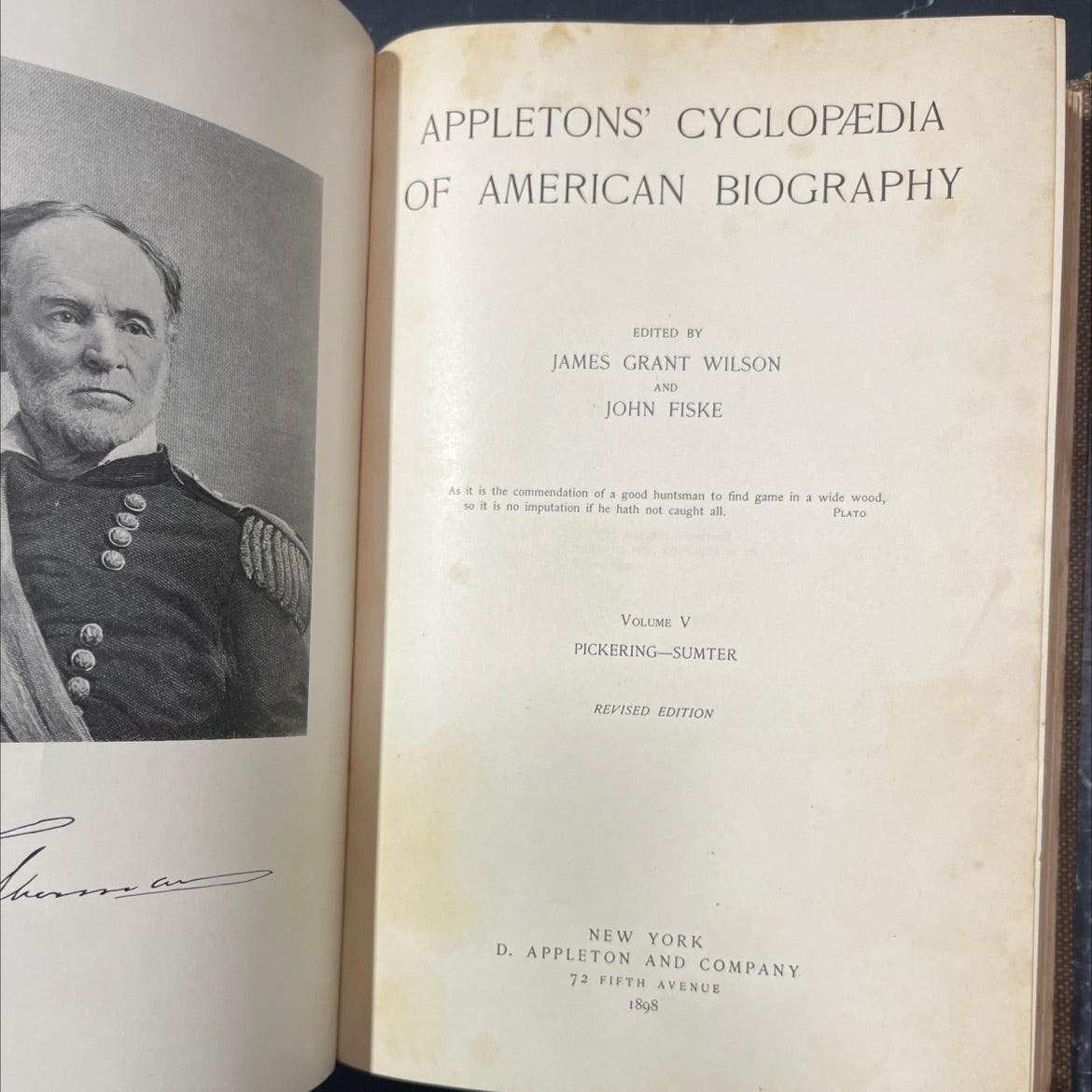 appletons cyclopædia of american biography volume v book, by james grant wilson, john fiske, 1898 Hardcover image 2