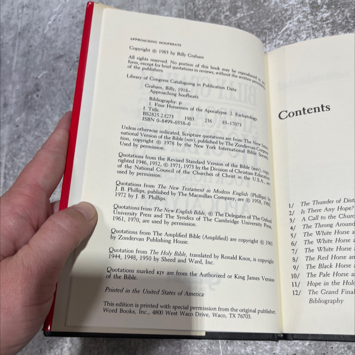 approaching hoofbeats book, by billy graham, 1983 Hardcover image 3
