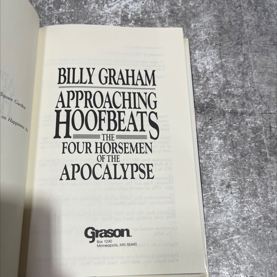approaching hoofbeats book, by billy graham, 1983 Hardcover image 2
