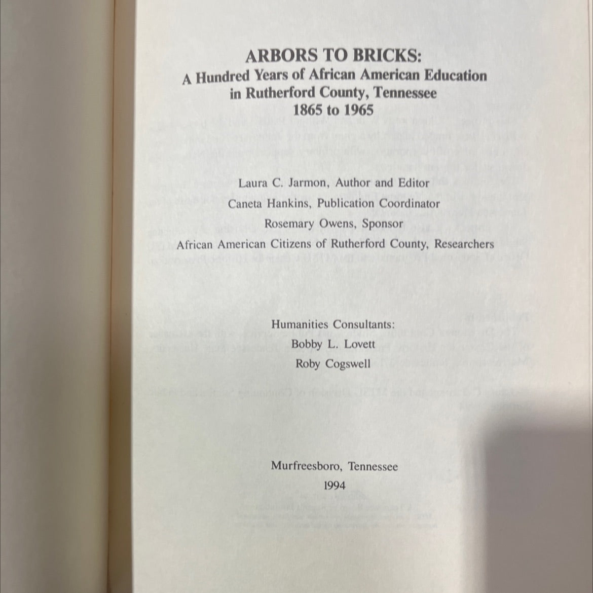 arbors to bricks: a hundred years of african american education in rutherford county, tennessee 1865 to 1965 book, by image 3