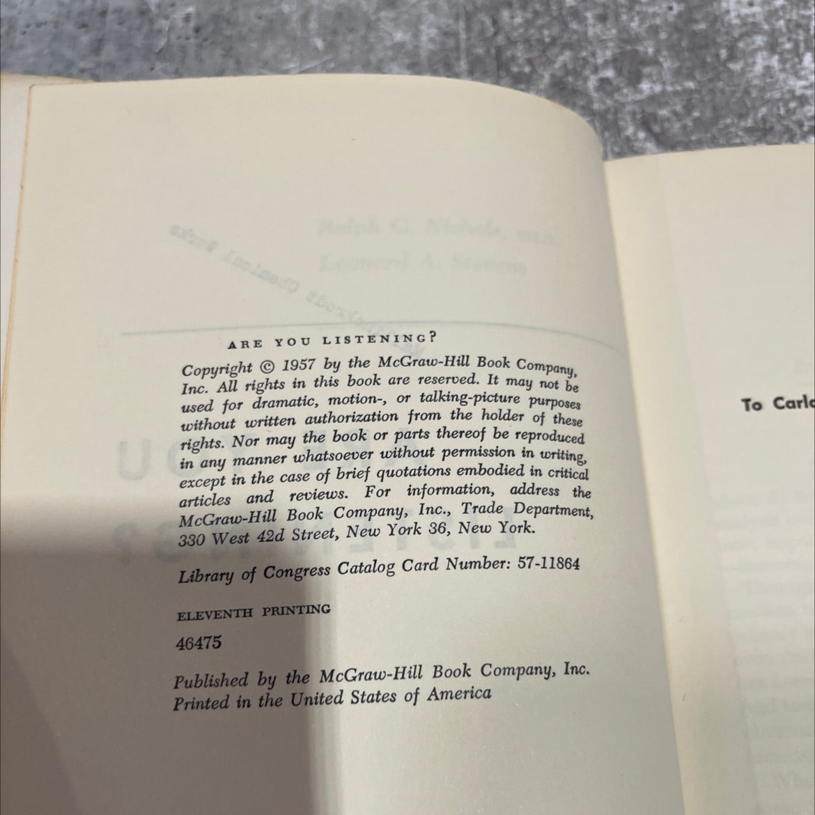 are you listening? book, by ralph g. nichols, ph.d. and leonard a. stevens, 1957 Hardcover image 3