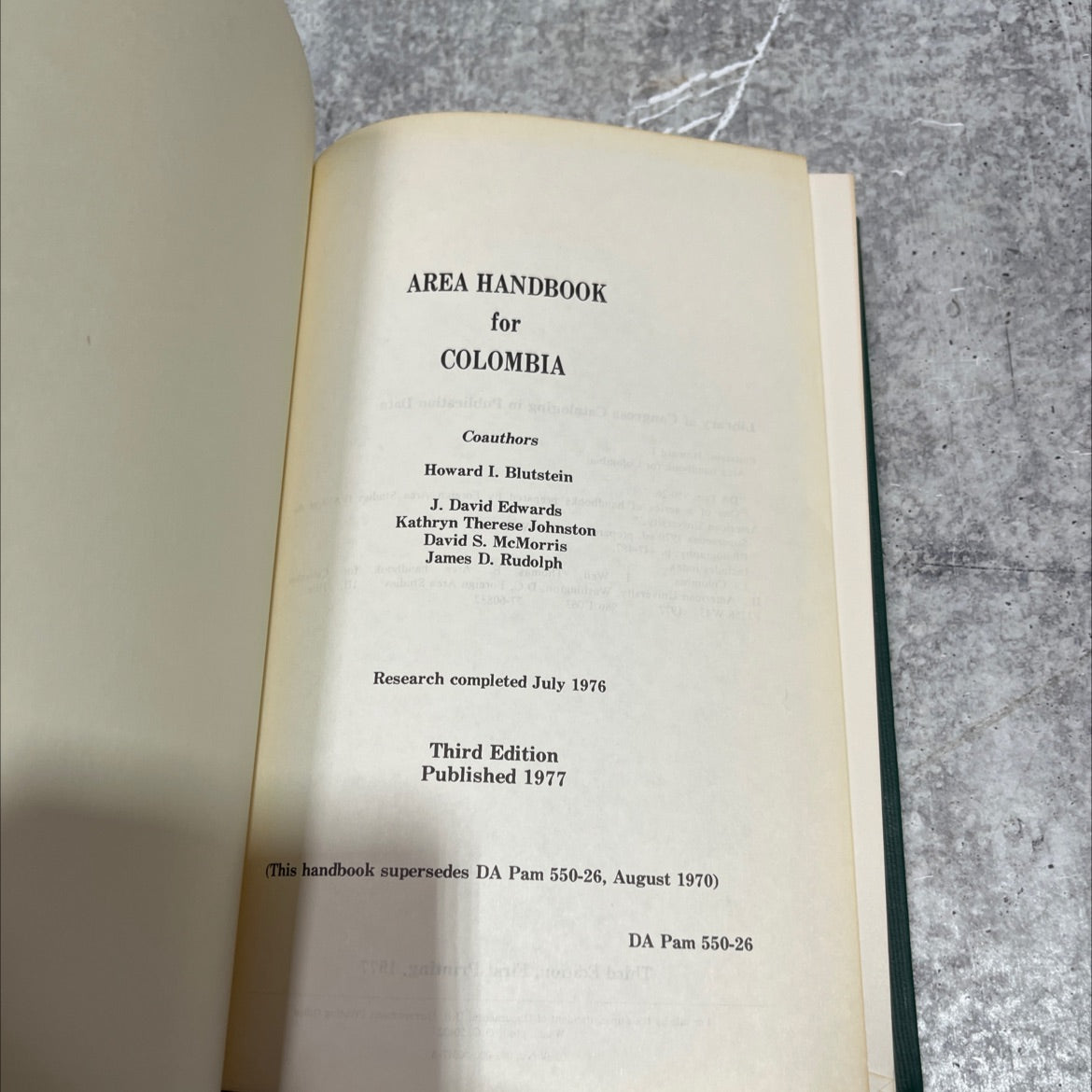 area handbook for colombia book, by howard i. blutstein, j. david edwards, kathryn therese johnston, david s. mcmorris, image 2