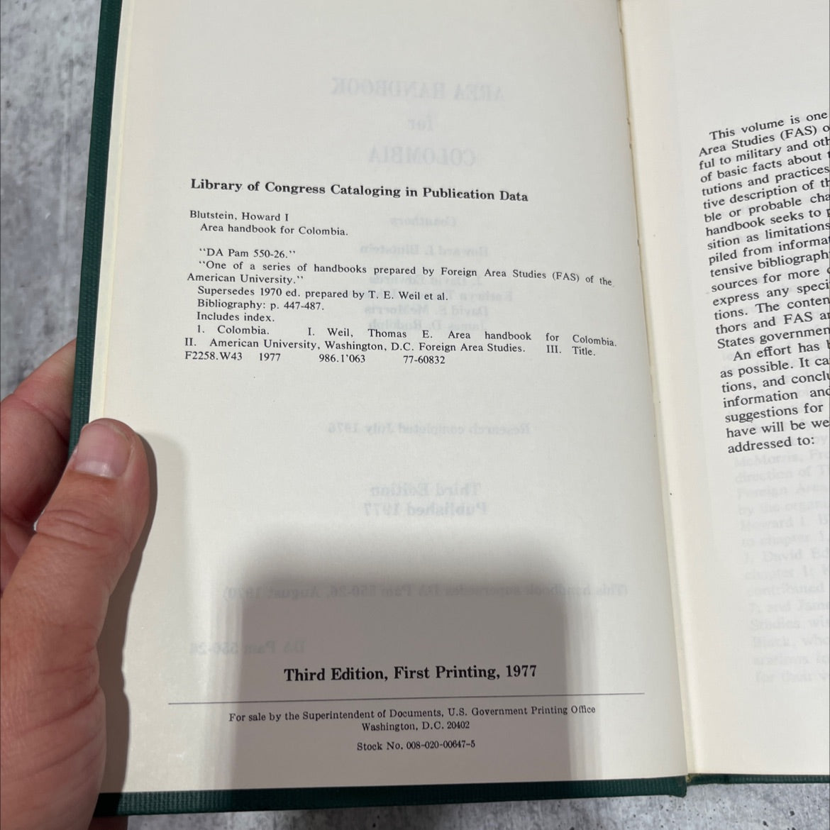 area handbook for colombia book, by howard i. blutstein, j. david edwards, kathryn therese johnston, david s. mcmorris, image 3