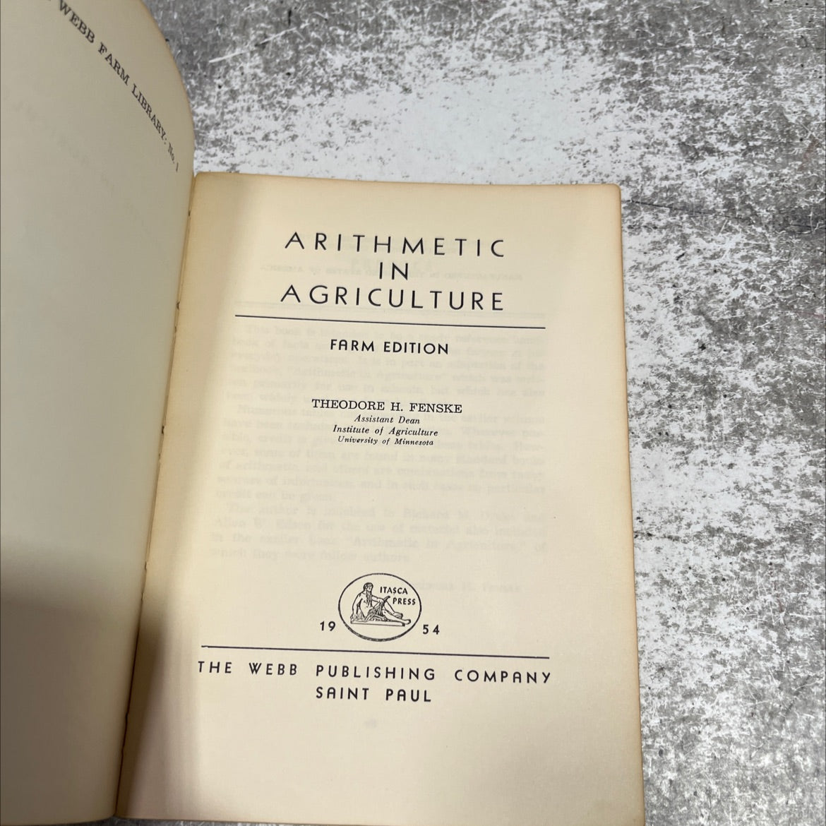 arithmetic in agriculture farm edition book, by theodore h. fenske, 1954 Paperback image 2