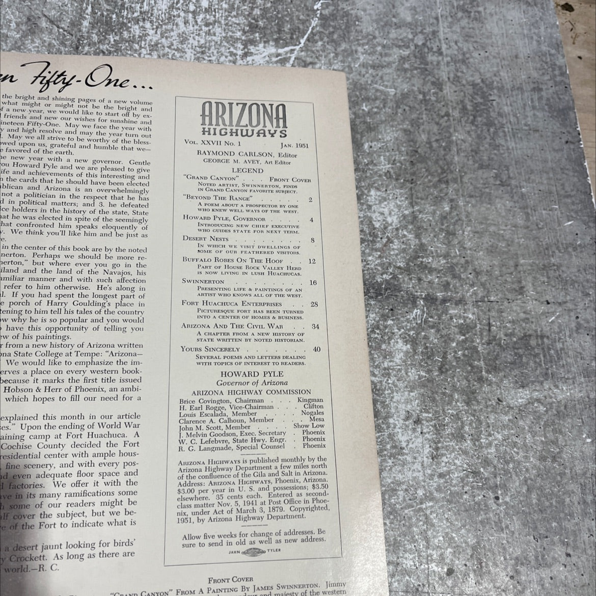 arizona highways january 1951 thirty-five cents book, by raymond carlson, 1951 Hardcover image 3