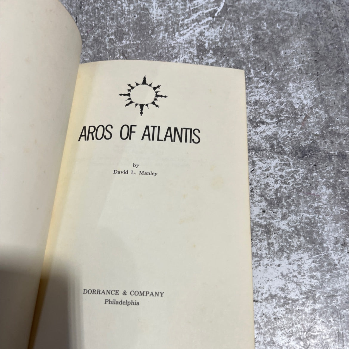 SIGNED aros of atlantis book, by David L. Manley, 1972 Hardcover, Vintage image 2