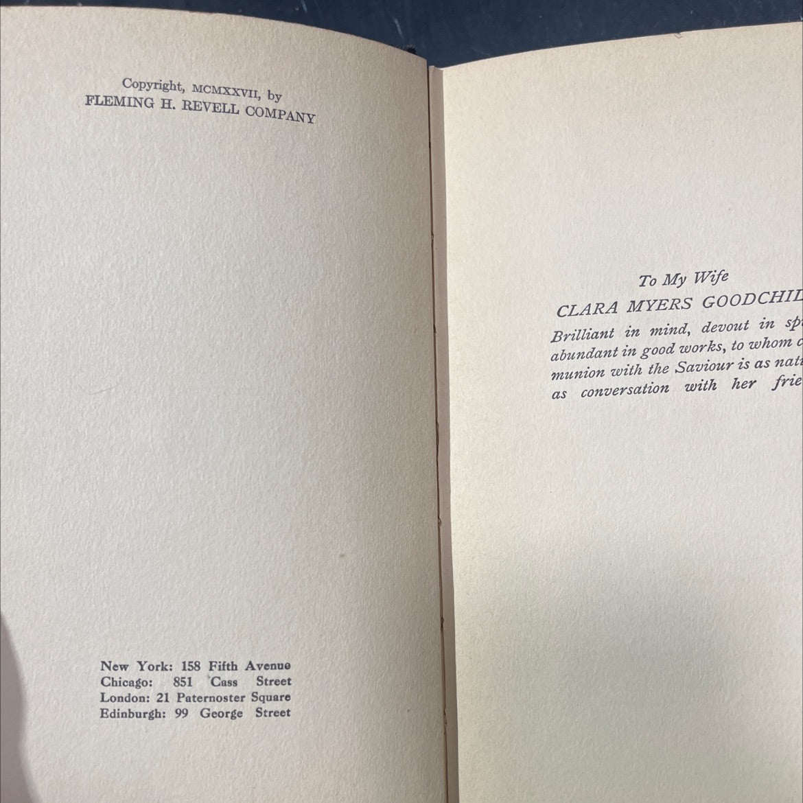 around the lord's table addresses preparatory to the lord's supper book, by frank m. goodchild, 1927 Hardcover image 3