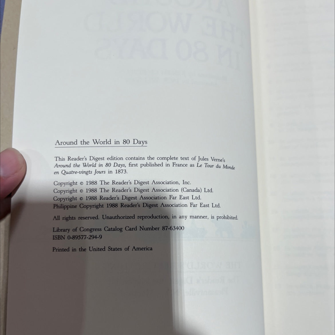 around the world in 80 days book, by jules verne, 1988 Hardcover image 3