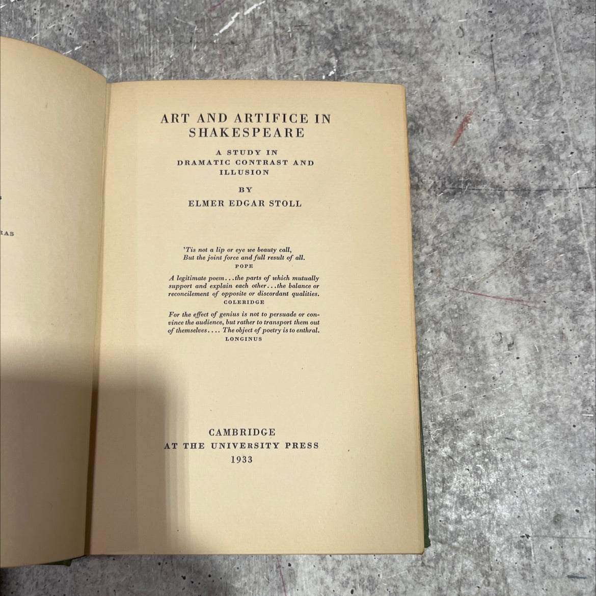 art and artifice in shakespeare a study in dramatic contrast and illusion book, by elmer edgar stoll, 1933 Hardcover image 2