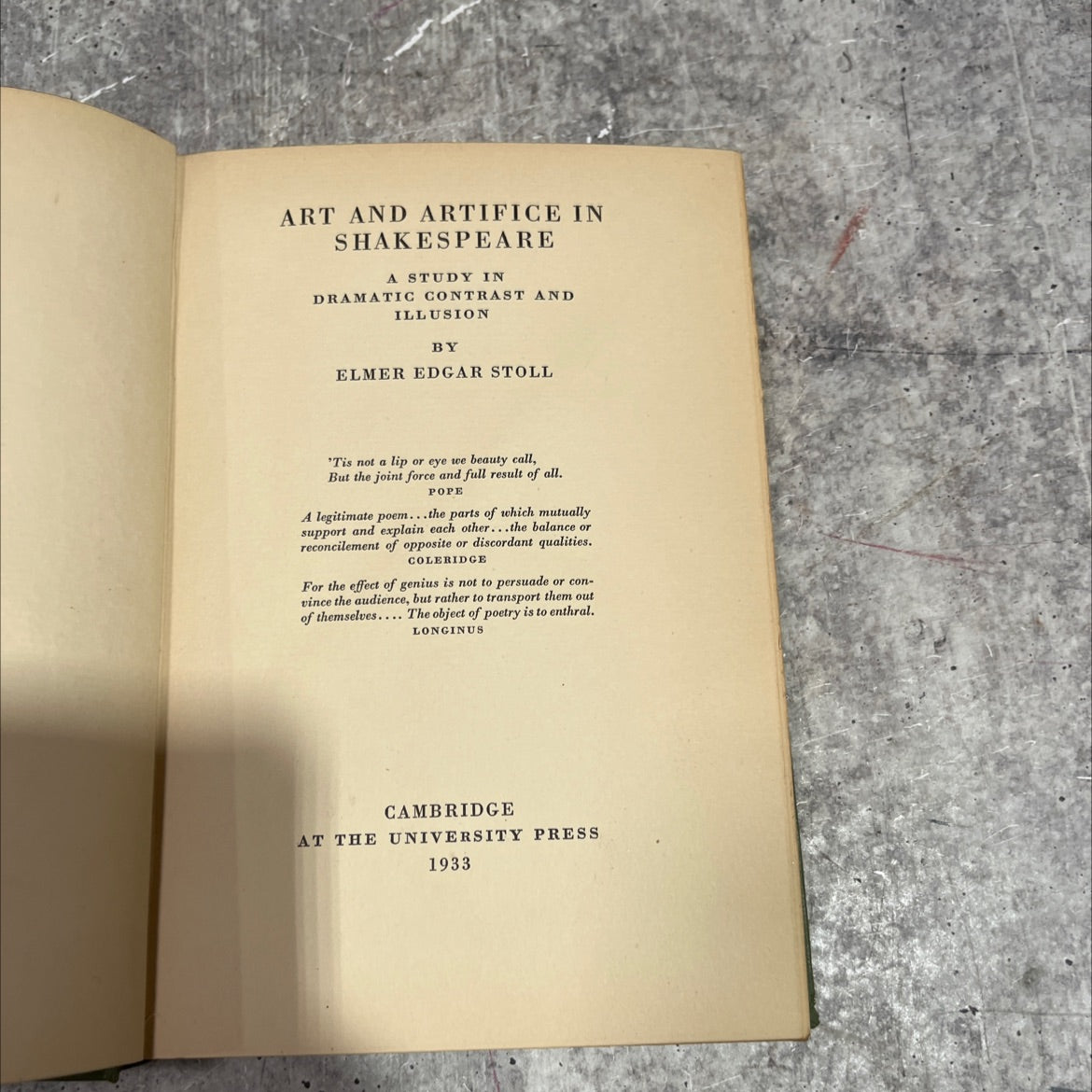 art and artifice in shakespeare a study in dramatic contrast and illusion book, by elmer edgar stoll, 1933 Hardcover image 3