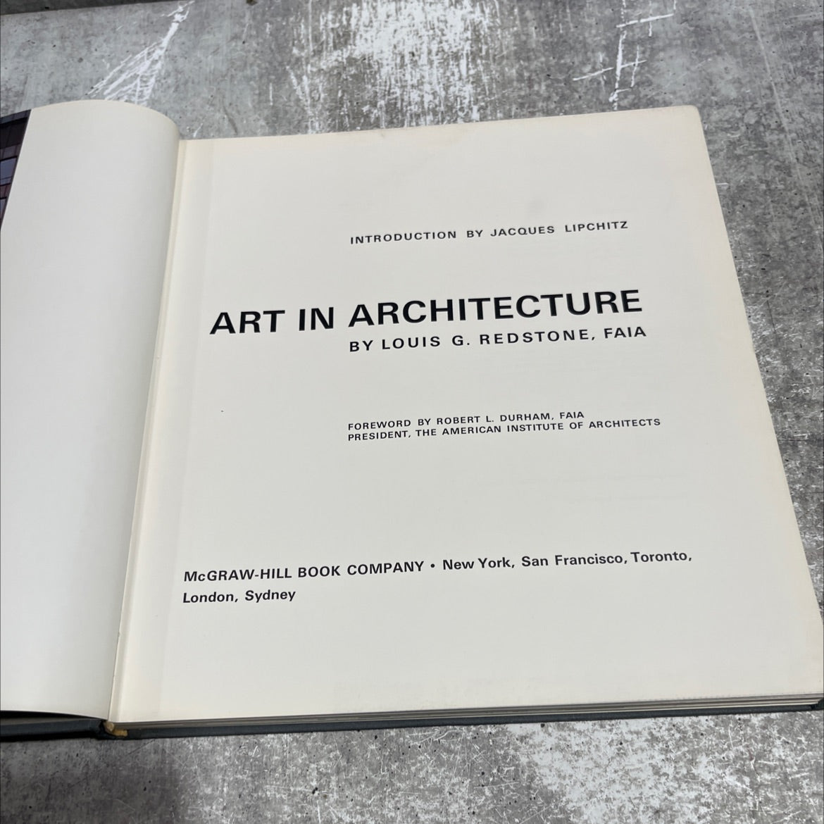 art in architecture book, by louis g. redstone, 1968 Hardcover image 2