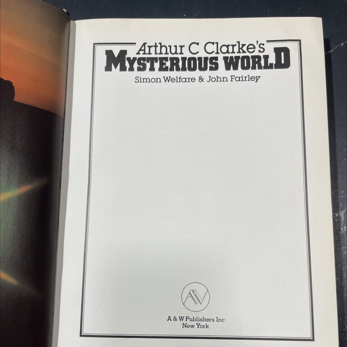 arthur c clarke's mysterious world book, by simon welfare & john fairley, 1980 Hardcover image 2