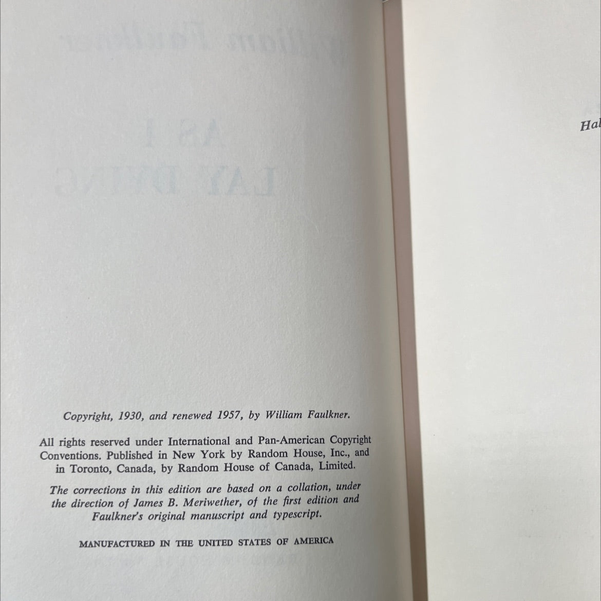 as i lay dying book, by william faulkner, 1957 Hardcover image 3