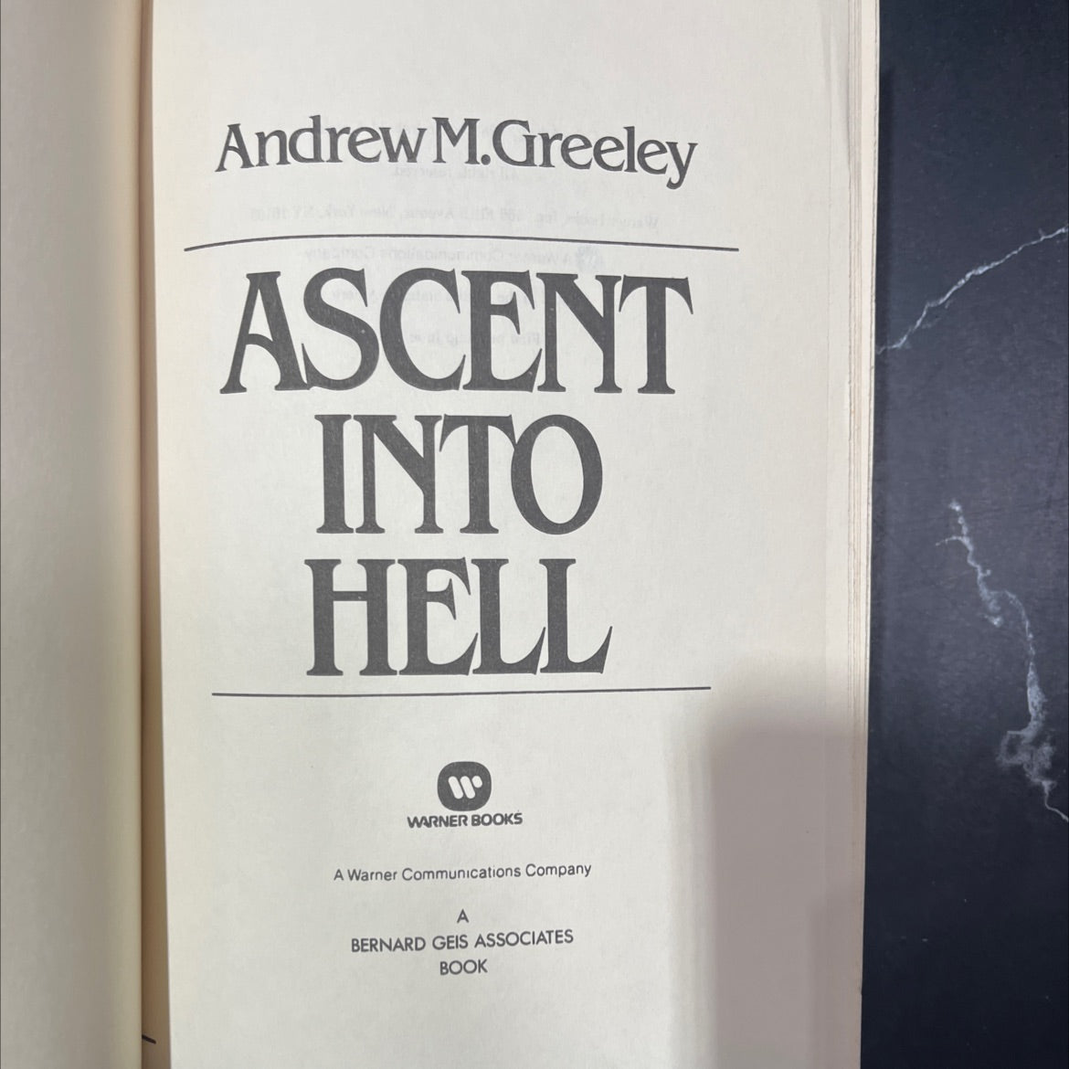 ascent into hell book, by andrew m. greeley, 1983 Hardcover image 2