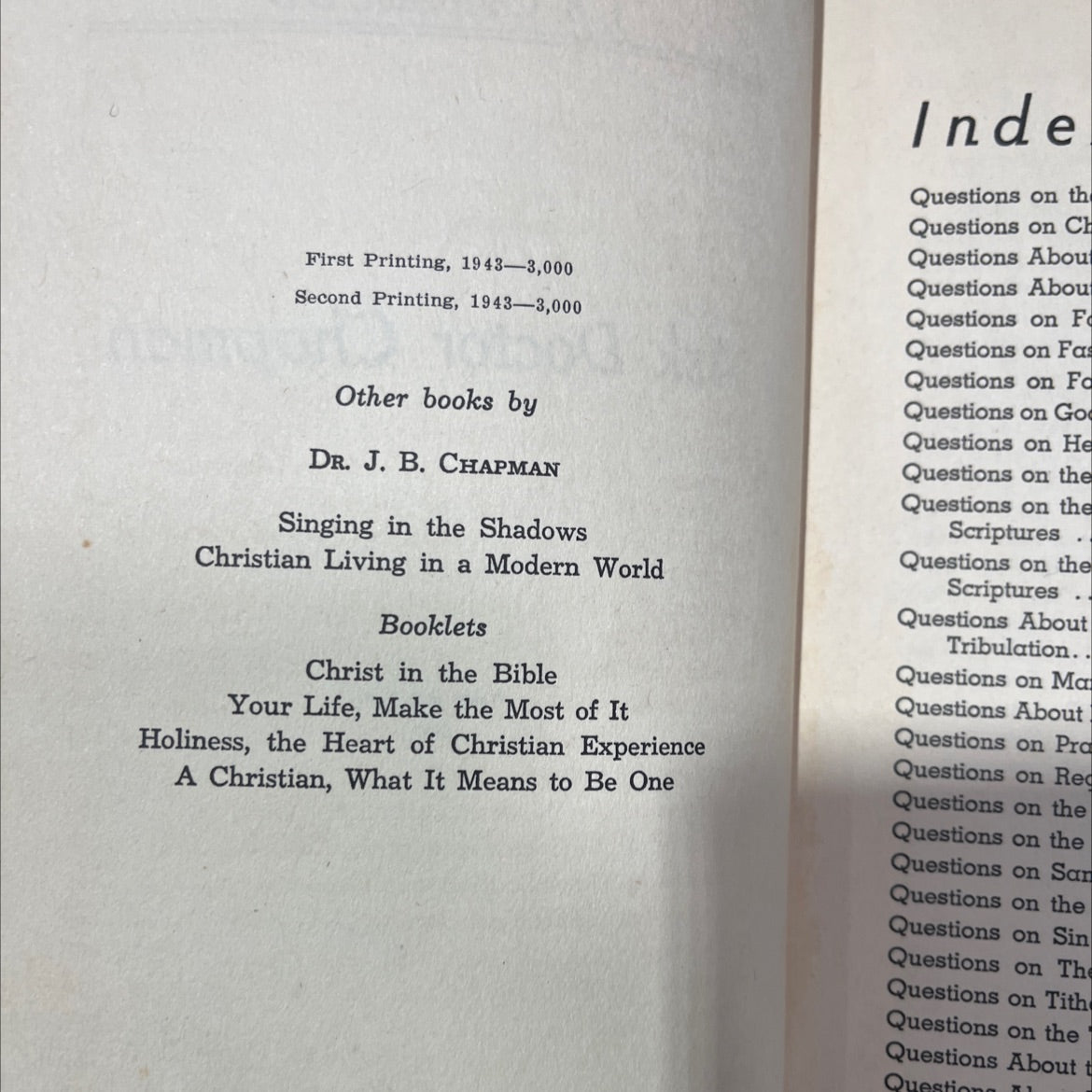 ask doctor chapman book, by j. b. chapman, 1943 Hardcover image 3