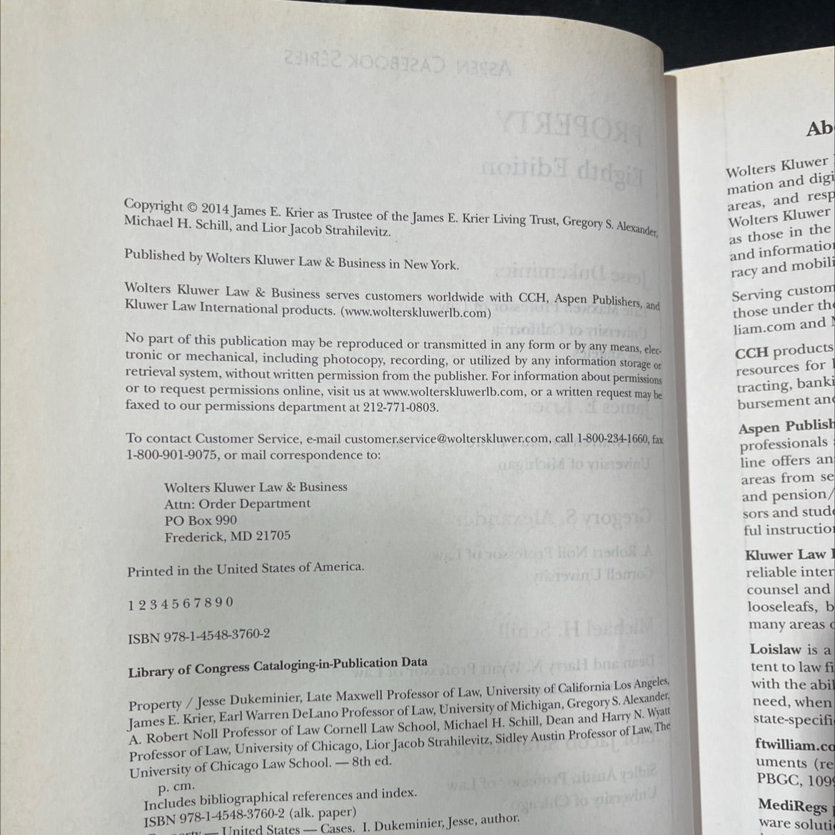 aspen casebook series property book, by jesse dukeminier, james e. krier, gregory s. alexander, michael h. schill, lior image 3