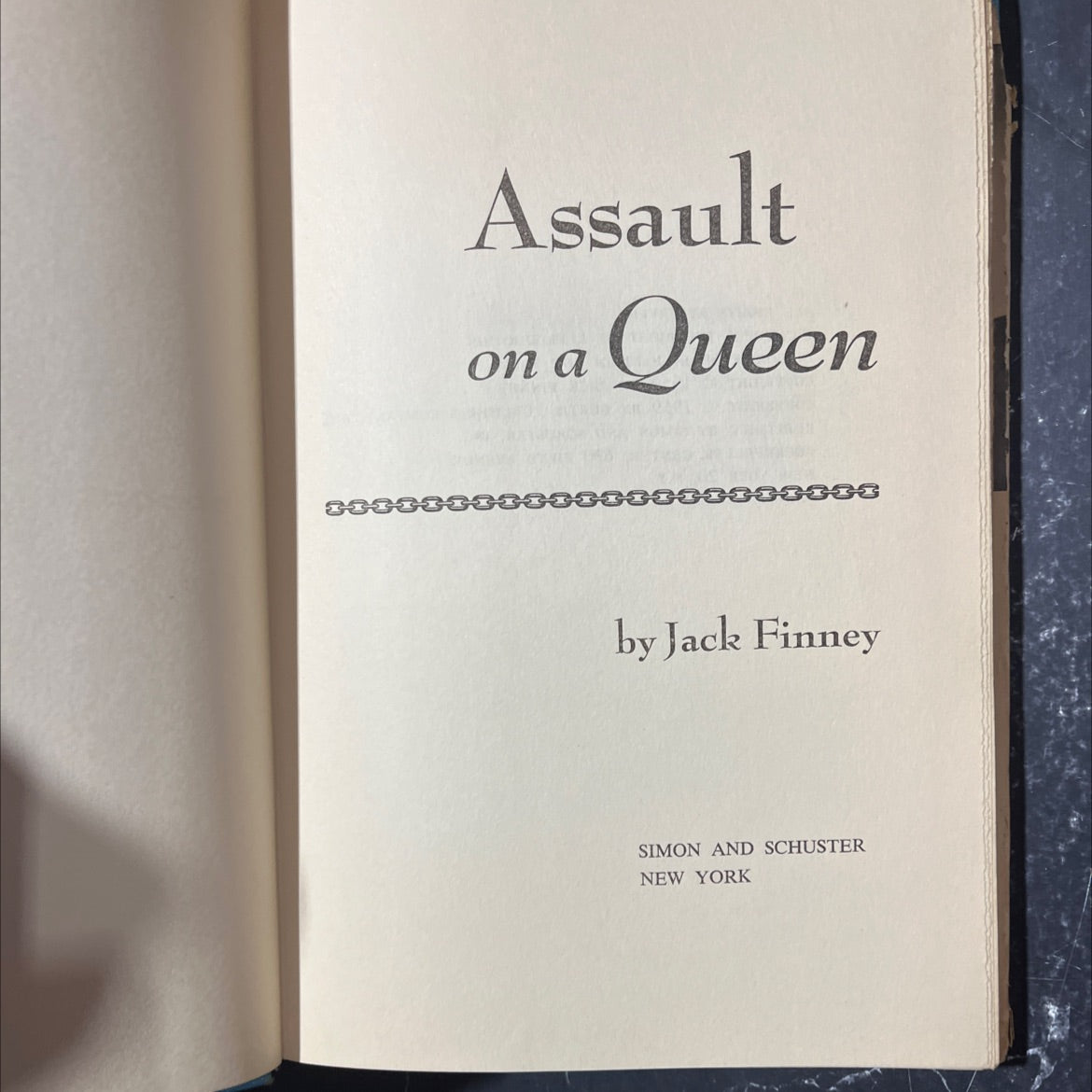 assault on a queen book, by jack finney, 1959 Hardcover image 2