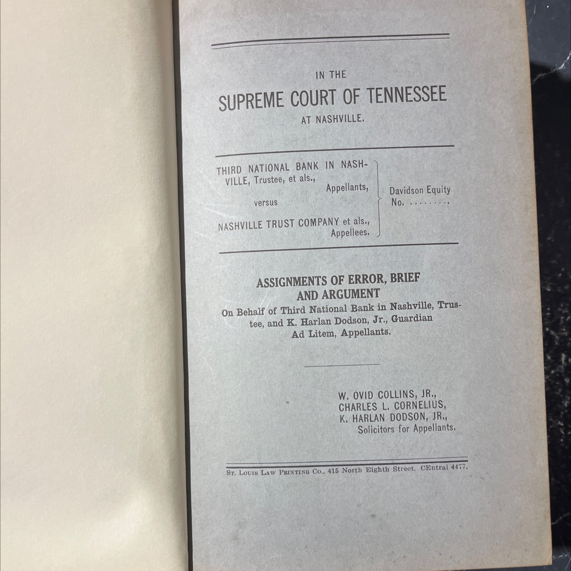 assignments of error, brief and argument book, by third national bank in nashville, k. harlan dodson, jr., unknown image 2
