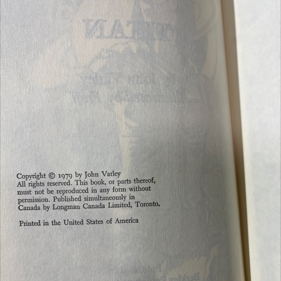 aster jones titan book, by John Varley, 1979 Hardcover image 3