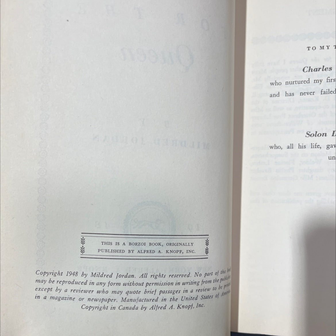 asylum for the queen book, by mildred jordan, 1948 Hardcover image 3