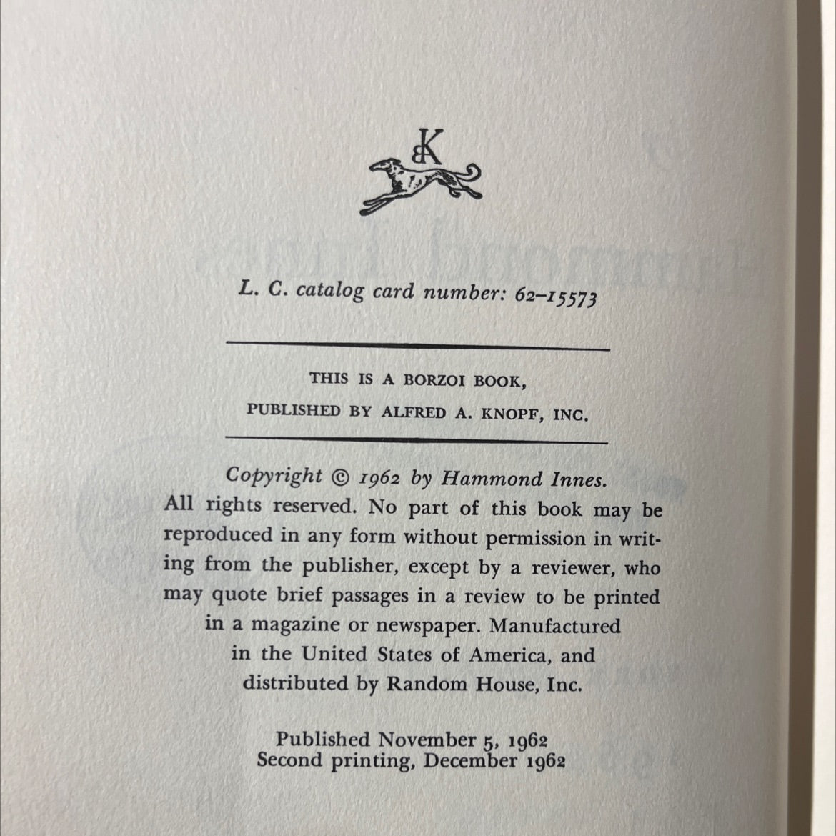 atlantic fury book, by Hammond Innes, 1962 Hardcover image 3