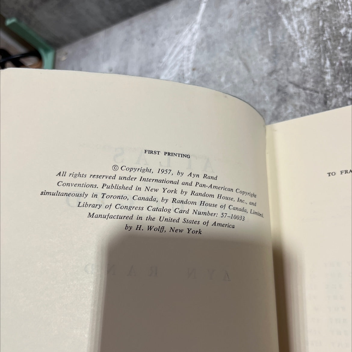 atlas shrugged book, by ayn rand, 1957 Hardcover, Heavily Used image 3