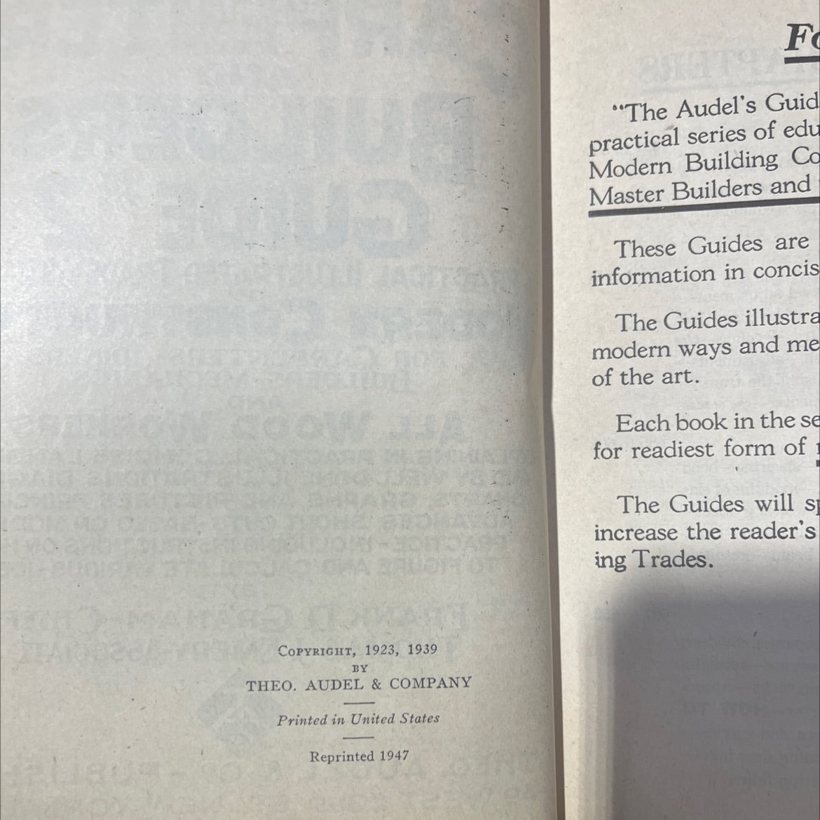 audels and carpenters builders guide #2 book, by frank d. graham, chief thomas j. emery, associate, 1947 Leather image 3