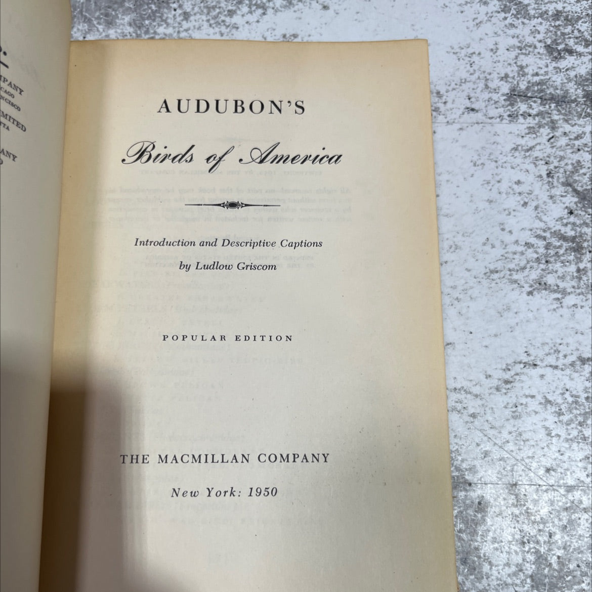 audubon's birds of america book, by ludlow griscom, 1950 Hardcover image 2