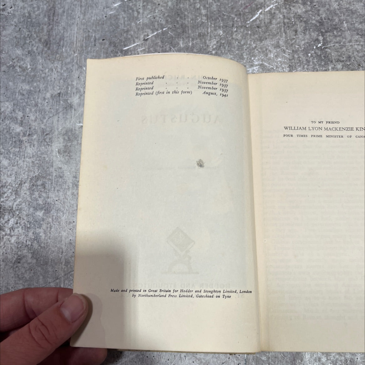 augustus book, by john buchan, 1970 Hardcover image 3