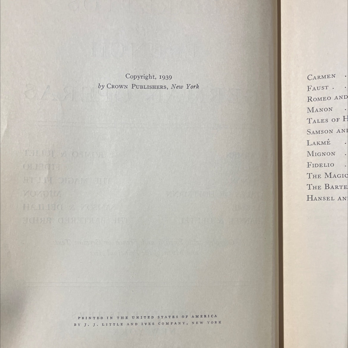 authentic librettos of the french and german operas book, by unknown, 1939 Hardcover image 3
