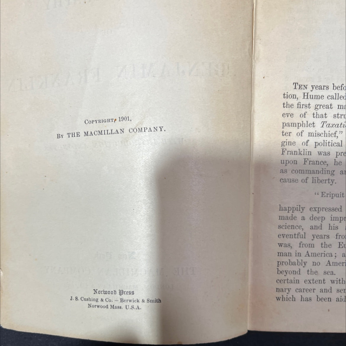 autobiography of benjamin franklin with introduction and notes book, by benjamin franklin, 1901 Hardcover image 3